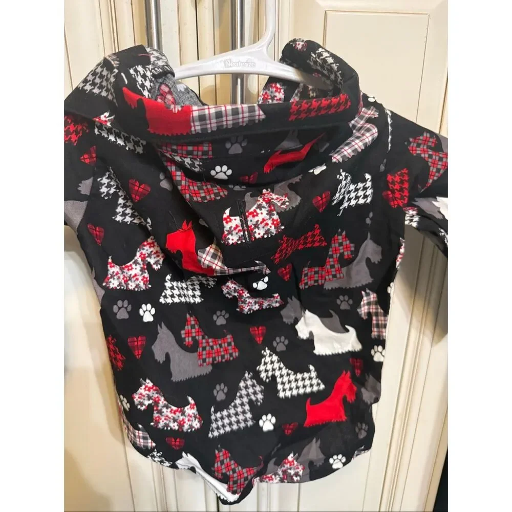 Admiral Frazier Gone To The Dogs Button Down Shirt Red Black Size Medium NWT